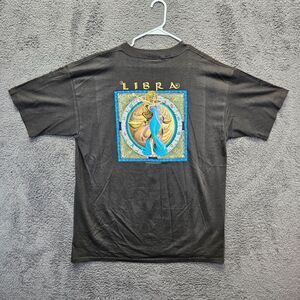Vintage Libra Zodiac Sign T-Shirt Mens Size XL‎ Black Graphic Tee Short Sleeve
